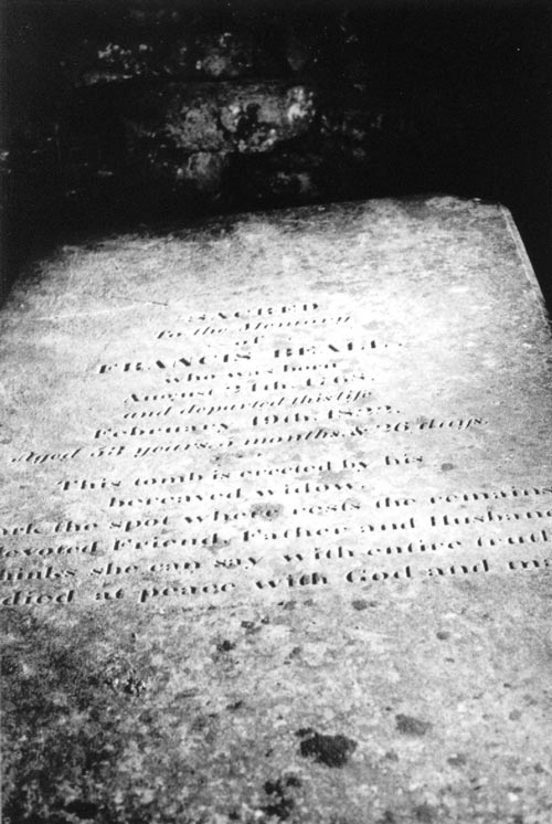 Tombstone of Francis Beall, born 24 Aug 1768, died 19 Feb 1822