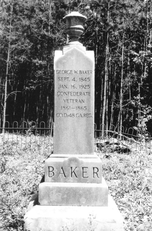 Tombstone of Elias George Washington C. Baker, born 4 Sep 1845, died 16 Jan 1925