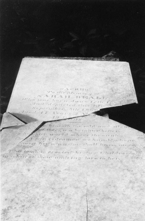 Tombstone of Sarah Beall, born 12 Jun 1783, died 5 Sep 1860