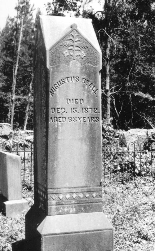Tombstone of Augustus Beall, died 15 Dec 1872, aged 68 years 